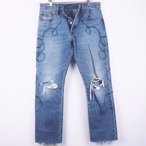 levi's 501 high rise jeans distressed w29